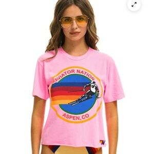 Aviator Nation Pink Graphic Tee